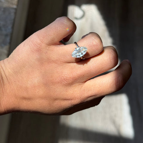 3.66ct Moval Cut Diamond, GIA K SI1