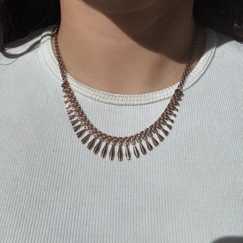 Vintage Fringe Drop Necklace, Italian