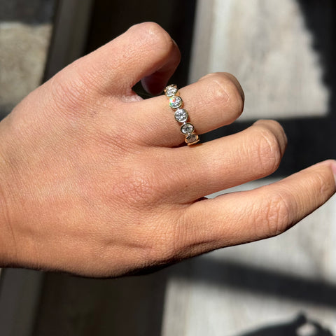 1.44ctw Old European Cut Diamond 7-Stone Bezel Band