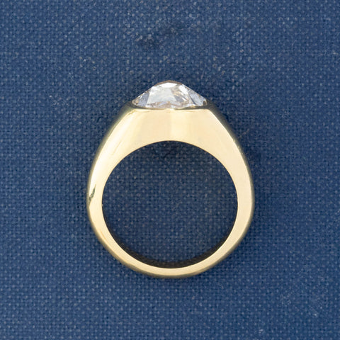 3.00ct Pear Cut Diamond Heart Bezel Solitaire, GIA