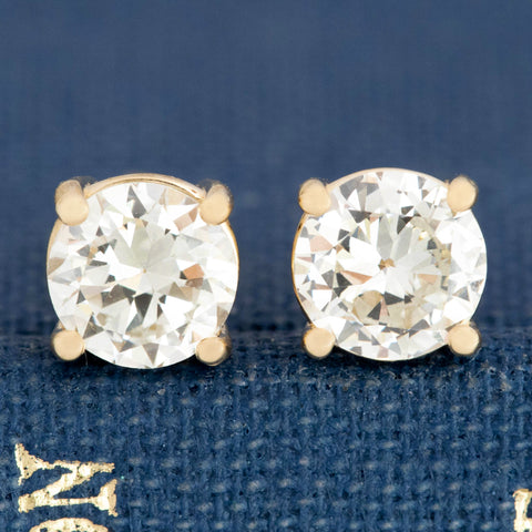 .88ctw Old European Cut Diamond Stud Earrings