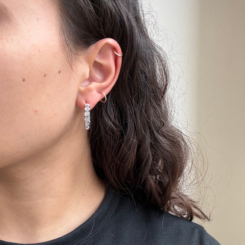 1.25ctw Old European Cut Diamond Bezel Hoop Earrings