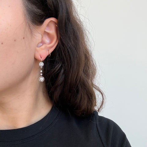 1.00ctw Edwardian Old European Cut Diamond Drop Earrings