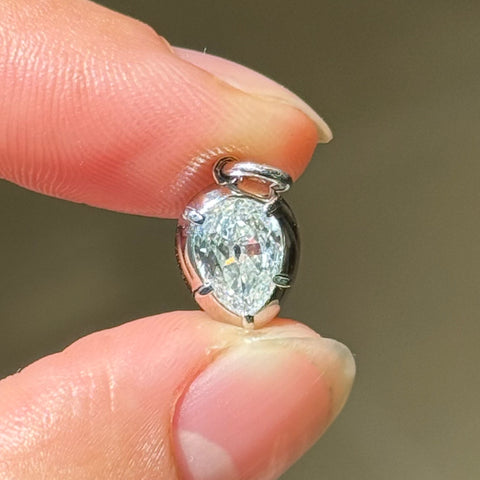 .98ct Pear Cut Diamond Collet Charm/Pendant