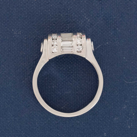 1.62ctw Art Retro Diamond Barrel Ring