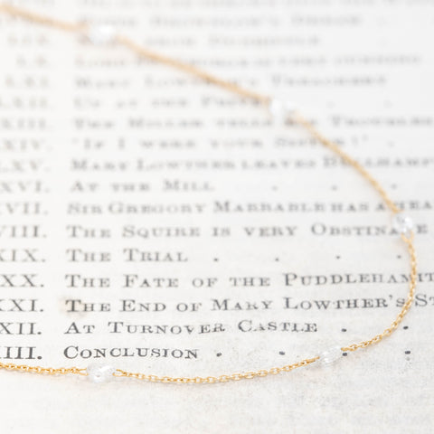 2.02ctw Briolette Cut Diamond Station Necklace