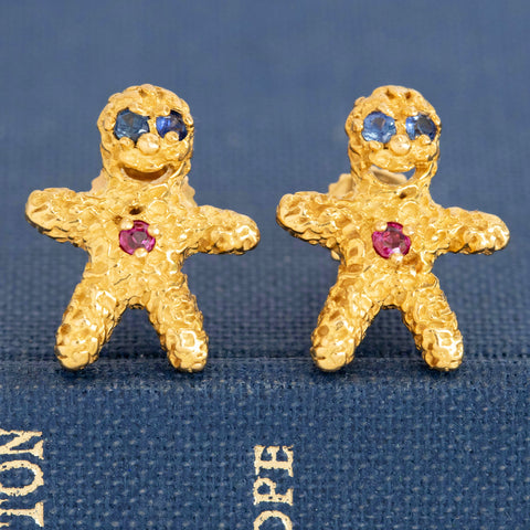 Vintage Gingerbread Stud Earrings