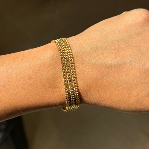Vintage Triple Row Curb Link Bracelet