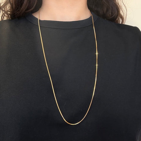 Vintage Long Snake Chain Necklace, Italian