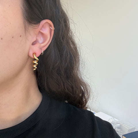 Vintage Twisted Gold Earrings