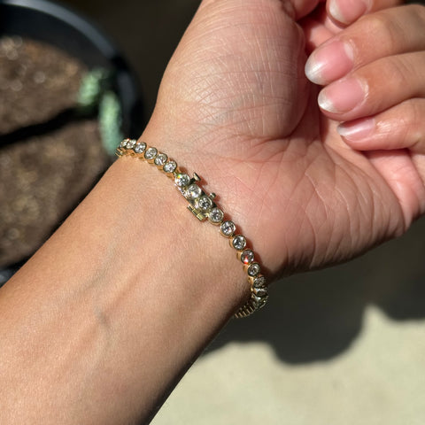5.62ctw Old European Cut Diamond Bezel Tennis Bracelet