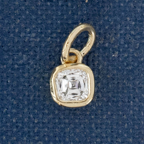 .19ct Cushion Cut Diamond Bezel Charm/Pendant