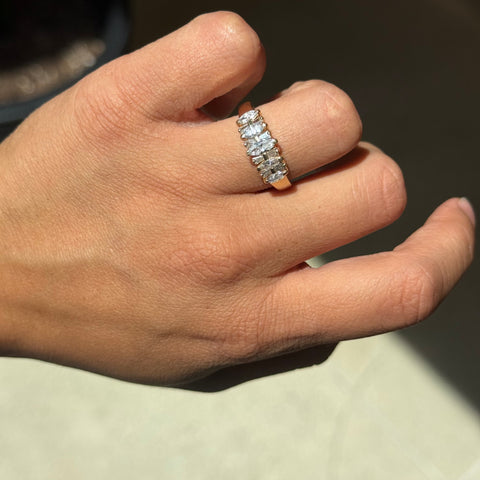 1.05ctw Vintage Mixed Cut Marquise & Baguette Ring