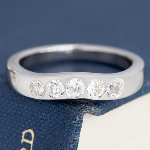 .98ct Old European Cut Diamond Wedding Set, GIA H VS1