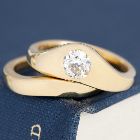 .65ct Old European Cut Diamond Wedding Set, GIA K VS2