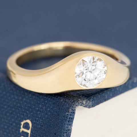.93ct Old European Cut Diamond Wedding Set, GIA J VS1