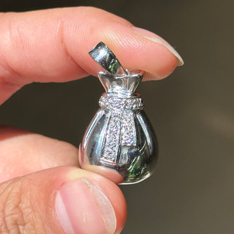Vintage Diamond Money Bag Charm