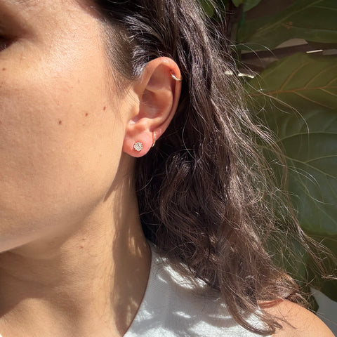 1.11ctw Old Mine Cut Diamond Stud Earrings