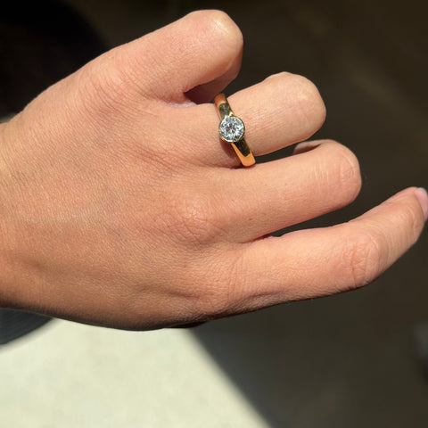 1.10ct Old European Cut Diamond Bezel Solitaire, French
