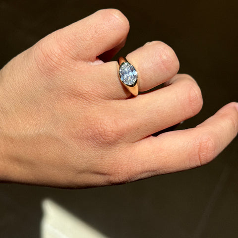 2.16ct Oval Cut Diamond Half-Bezel Solitaire, GIA