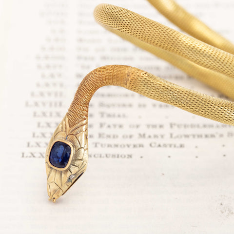 Antique Sapphire Serpent Wrap Bracelet