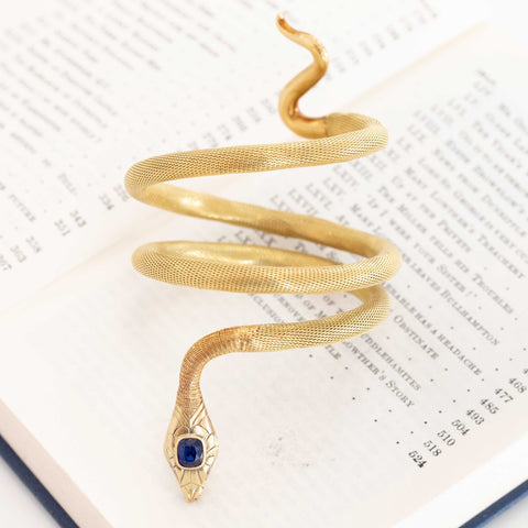 Antique Sapphire Serpent Wrap Bracelet