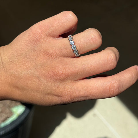 1.10ctw Old European Cut Diamond Bezel 6-Stone Band