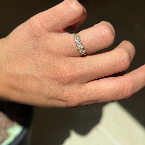 .97ctw Old Mine Cut Diamond 5-Stone Band