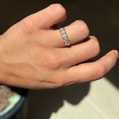 1.51ctw Old Mine Cut Diamond 5-Stone Band