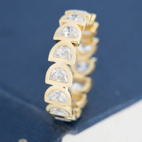 1.79ctw Half Moon Diamond Eternity Bezel Band
