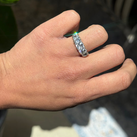 3.47ctw Antique Old Mine Cut Diamond Scroll Ring