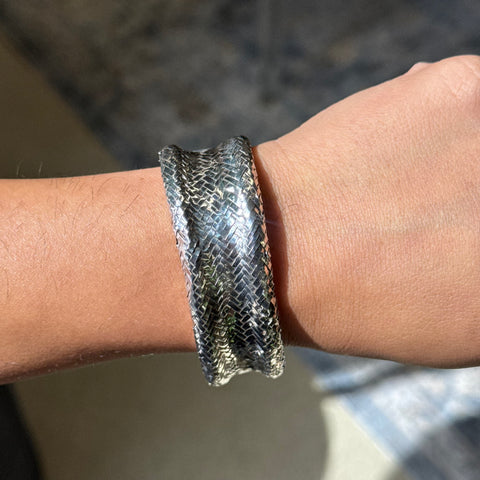 Vintage Silver Woven Cuff Bracelet, by Angela Cummings
