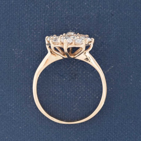1.47ctw Vintage Old European Cut Diamond Cluster Ring