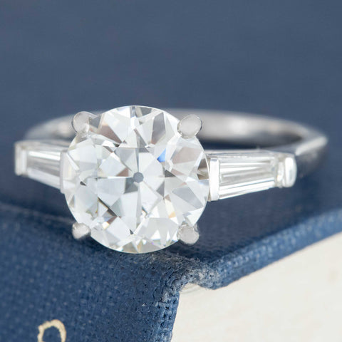 3.00ct Old European Cut Diamond Ring, GIA K VVS2