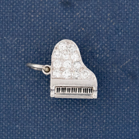 Vintage Diamond Grand Piano Charm