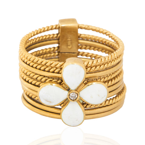Vintage Enamel Flower Stacking Ring, by Gucci