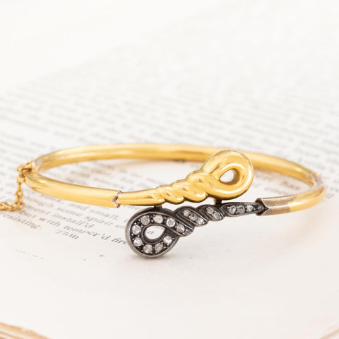Antique Diamond Knot Bangle French