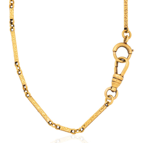 Antique Fancy Box Link Choker Necklace