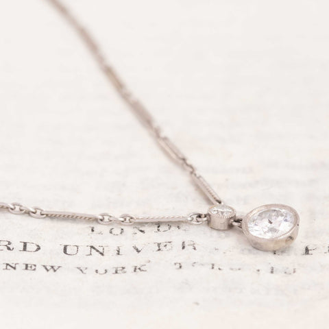 Antique Old Cut Diamond Drop Necklace