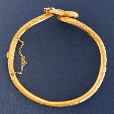 Antique Old Cut Diamond Serpent Bangle