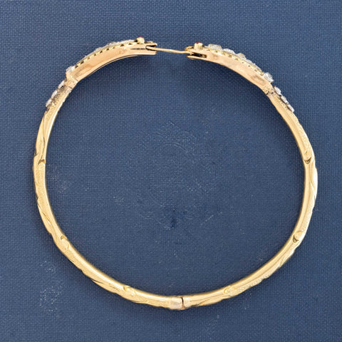Antique Old European Cut Diamond Double Serpent Bangle