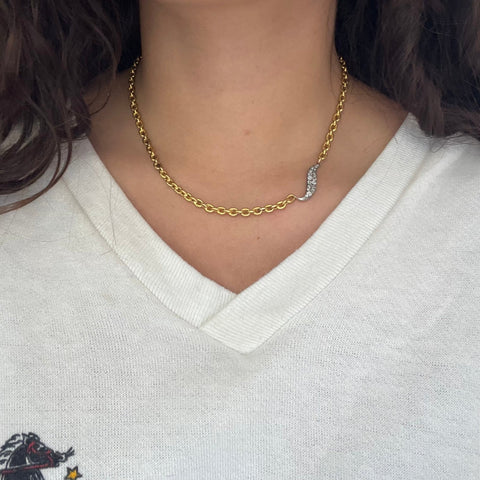 Antique Peruzzi Diamond Navette Necklace