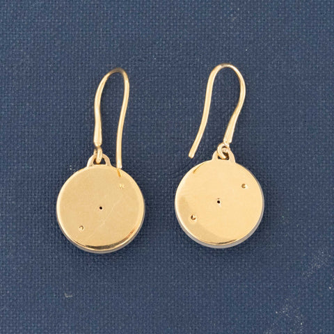 Antique rose cut diamond and rock crystal drop earrings in 18kt yellow gold and silver – alternate view 5