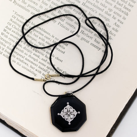 Art Deco Diamond and Enamel Locket