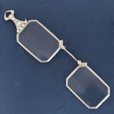 Art Deco Diamond Opera Lorgnette Folding Glasses