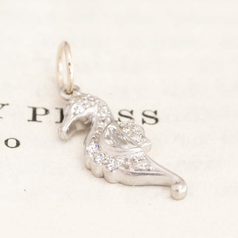 Art Deco Diamond Seahorse Charm