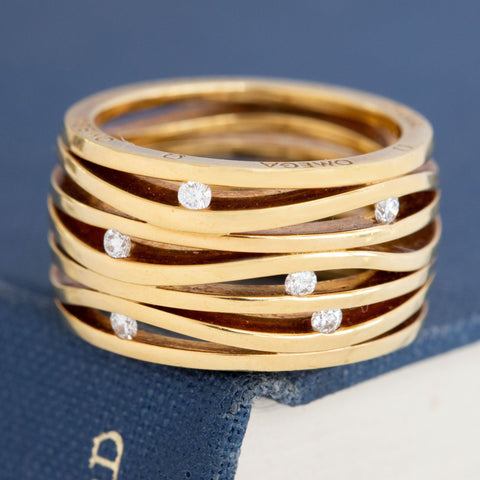 Omega Ladymatic bandeau diamond band in 18kt yellow gold