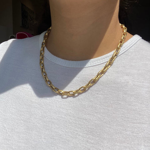 Chunky Paperclip Chain, 14kt Yellow Gold 17"