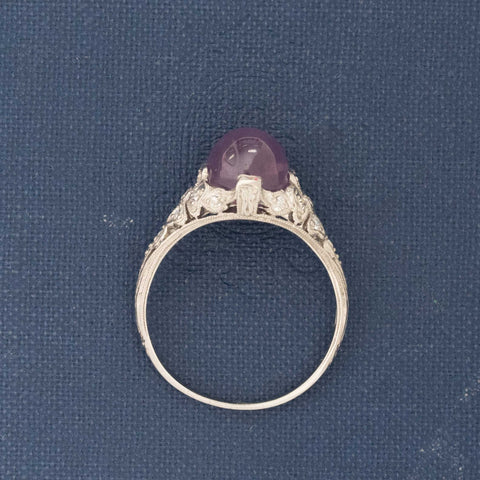 6.22ctw Edwardian Purple Star Sapphire Diamond Ring