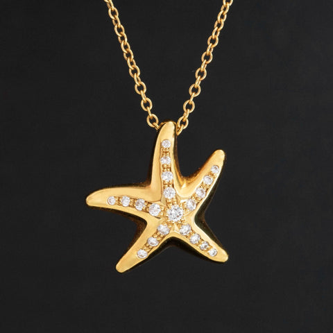 Elsa Peretti Diamond Starfish Pendant by Tiffany and Co
